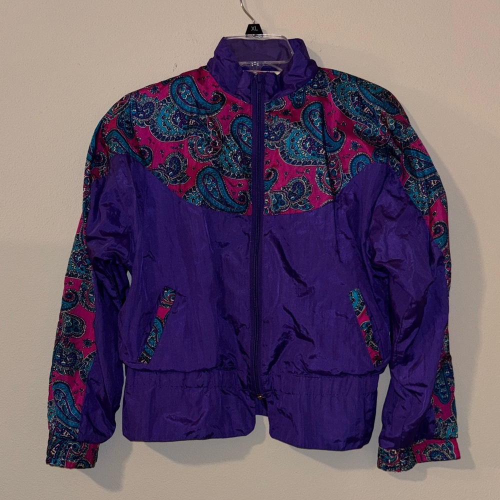 Vintage Purple and Paisley‎ Windbreaker